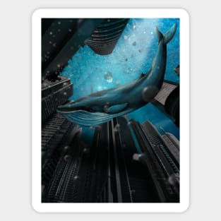 Blue whale in the ocean Sticker